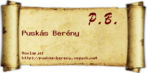 Puskás Berény névjegykártya